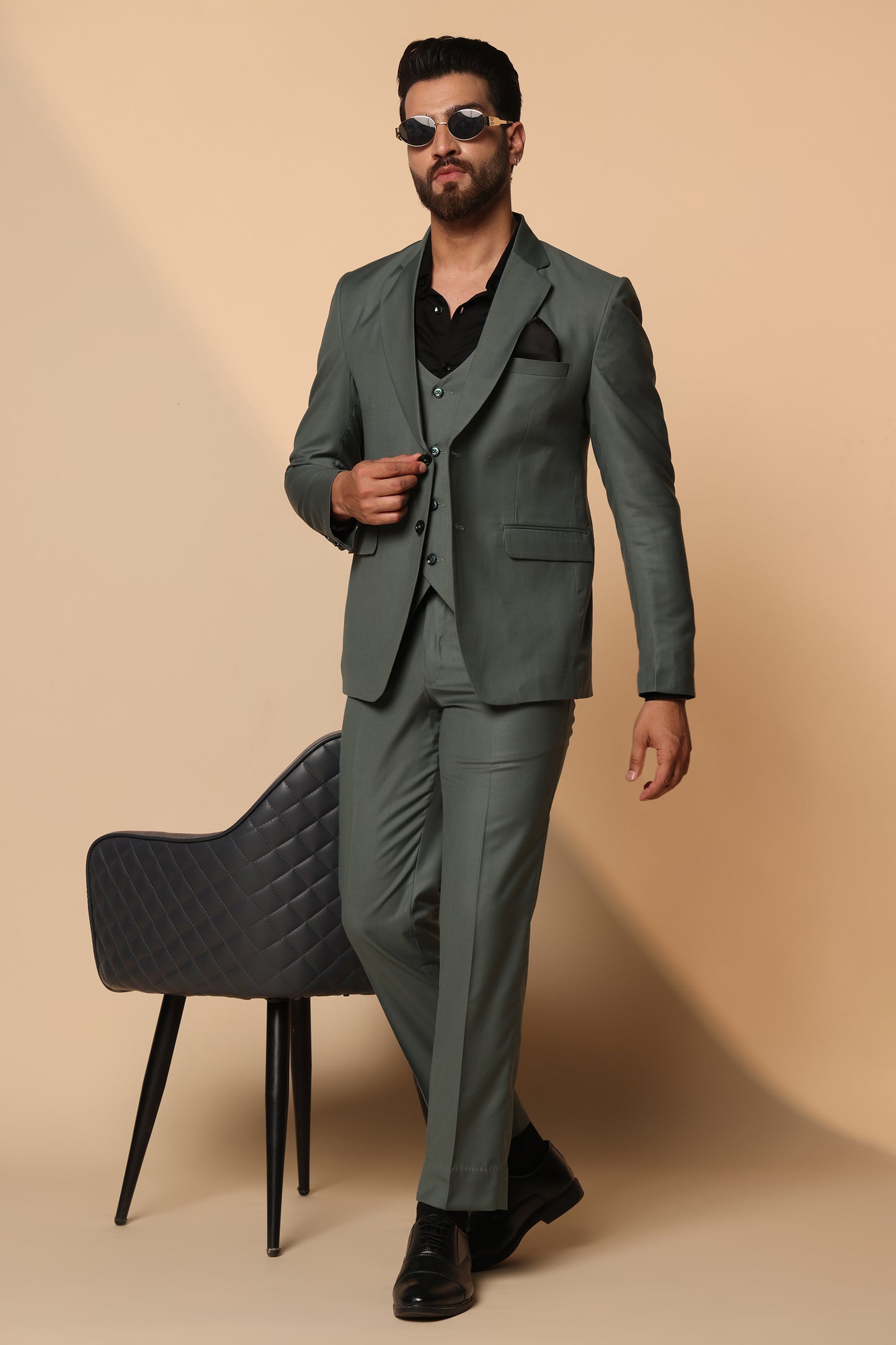 Emerald Enigma TR Single Breasted Three Piece Suit