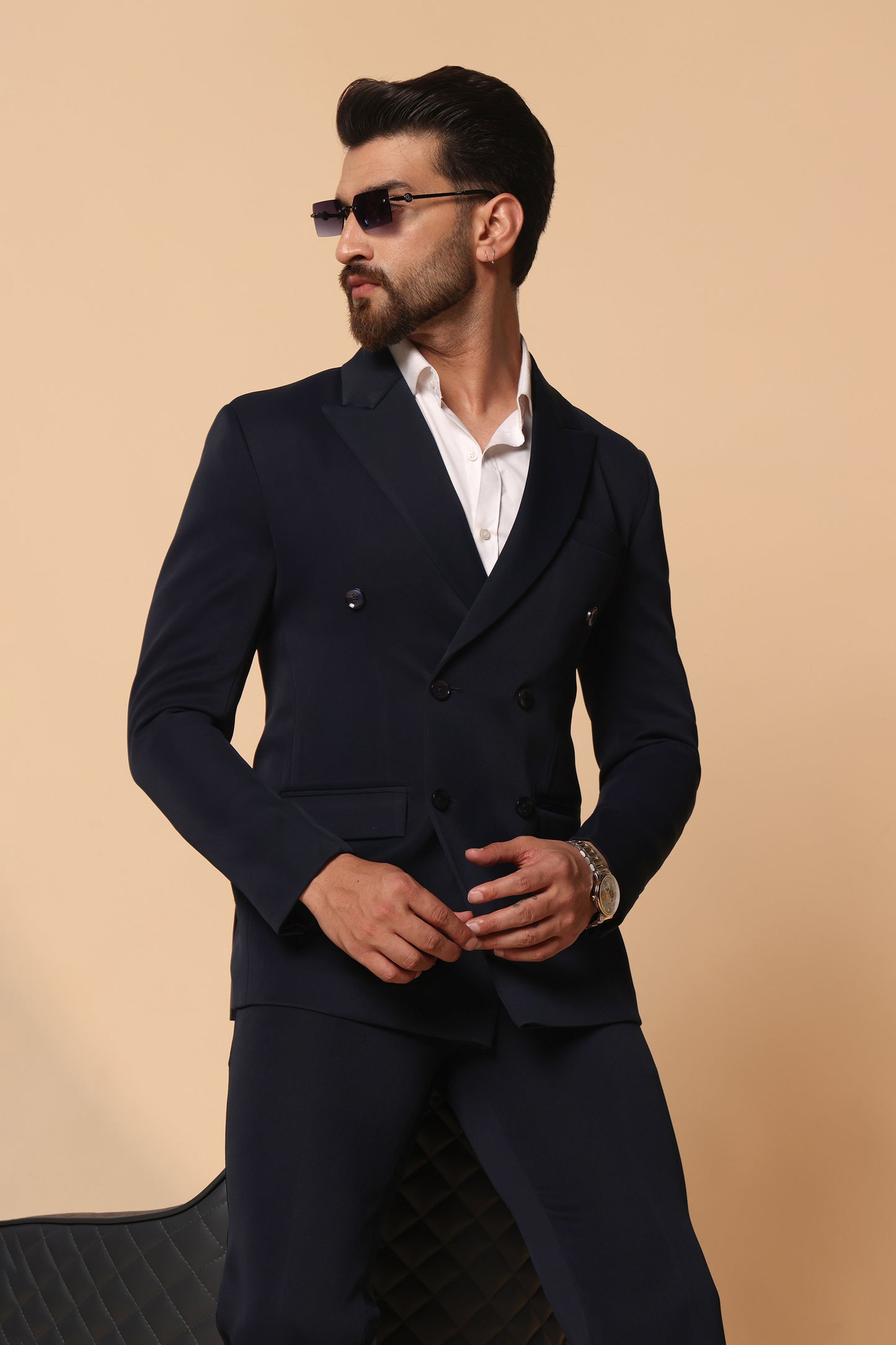 Midnight Regent Double Breasted Men's Suit