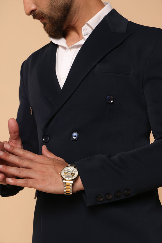 Midnight Regent Double Breasted Men's Suit