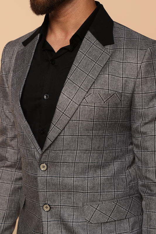 The Gray Code  Premium Checks Blazer For Men