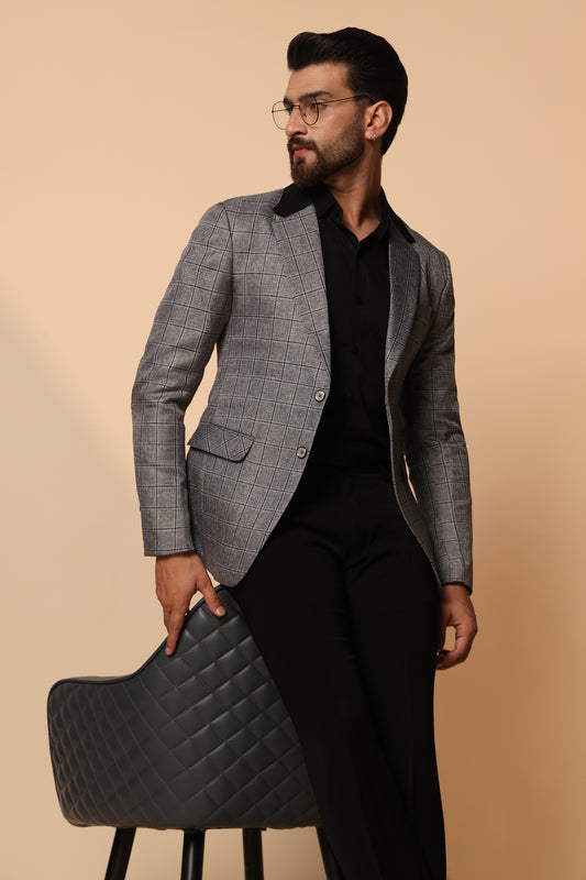 The Gray Code  Premium Checks Blazer For Men