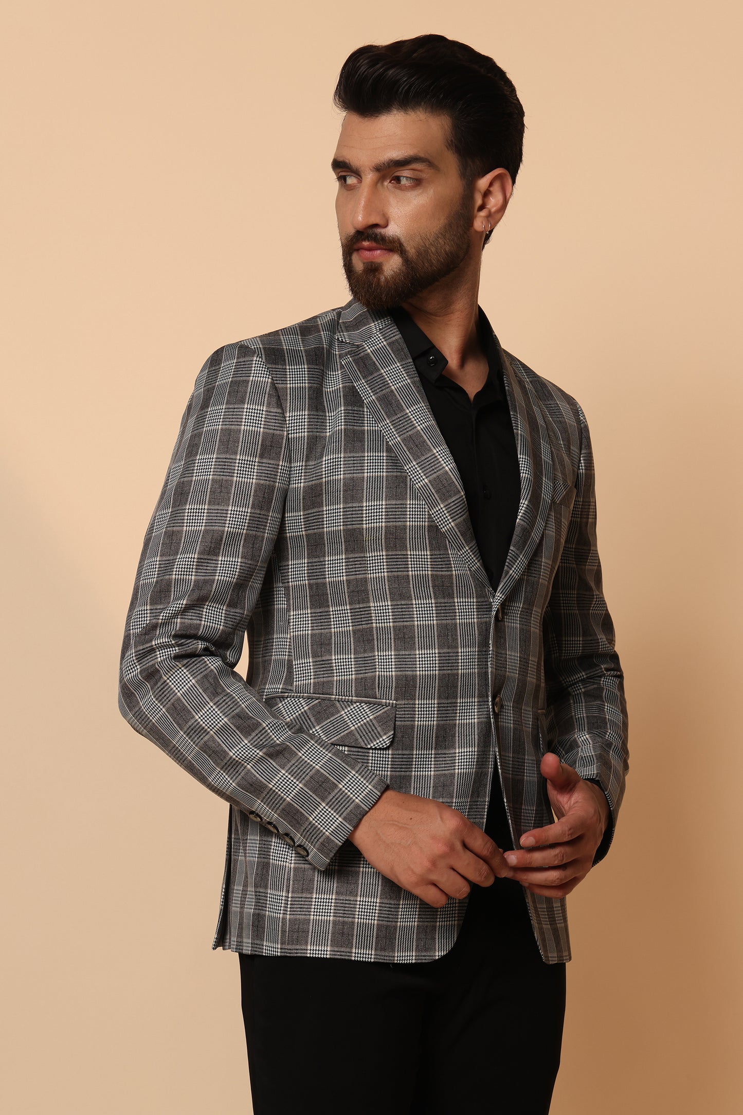 The Gray Club Premium Checks Blazer For Men
