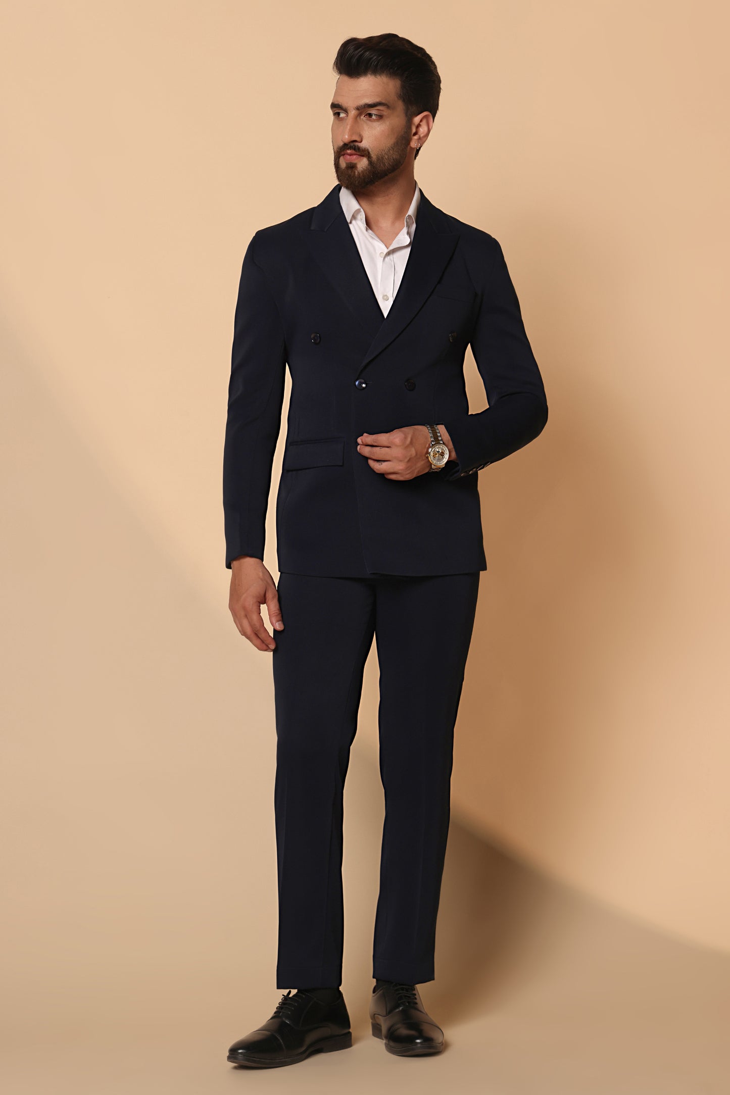 Midnight Regent Double Breasted Men's Suit