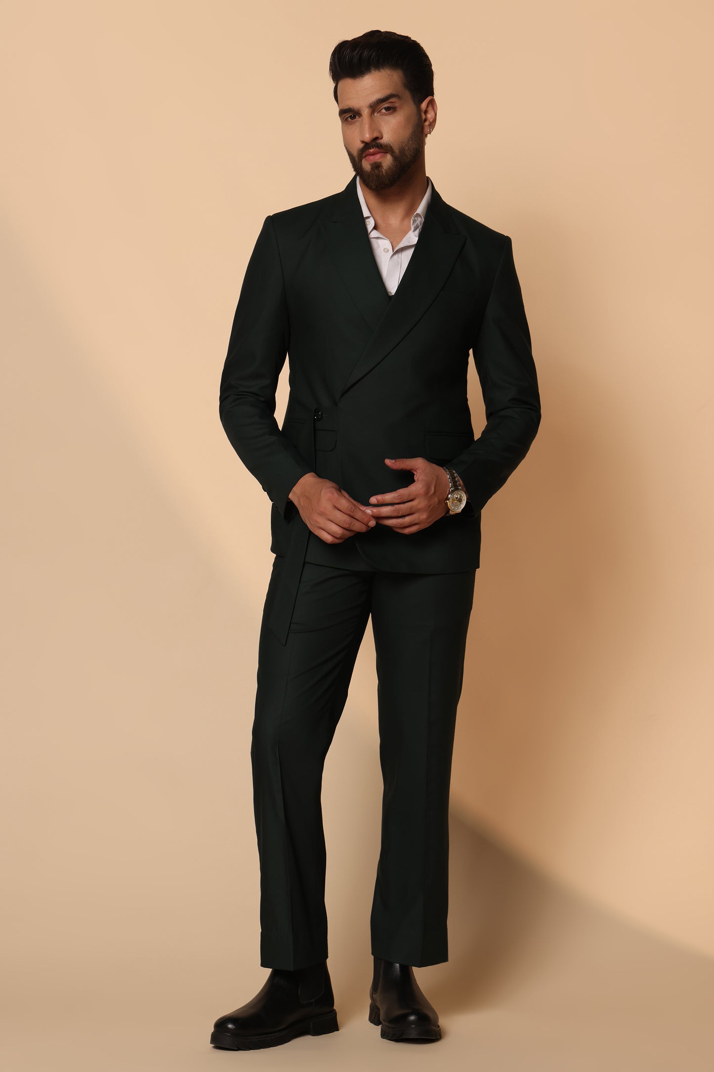 Alpine Enigma Green Italian Fit Men's Suit