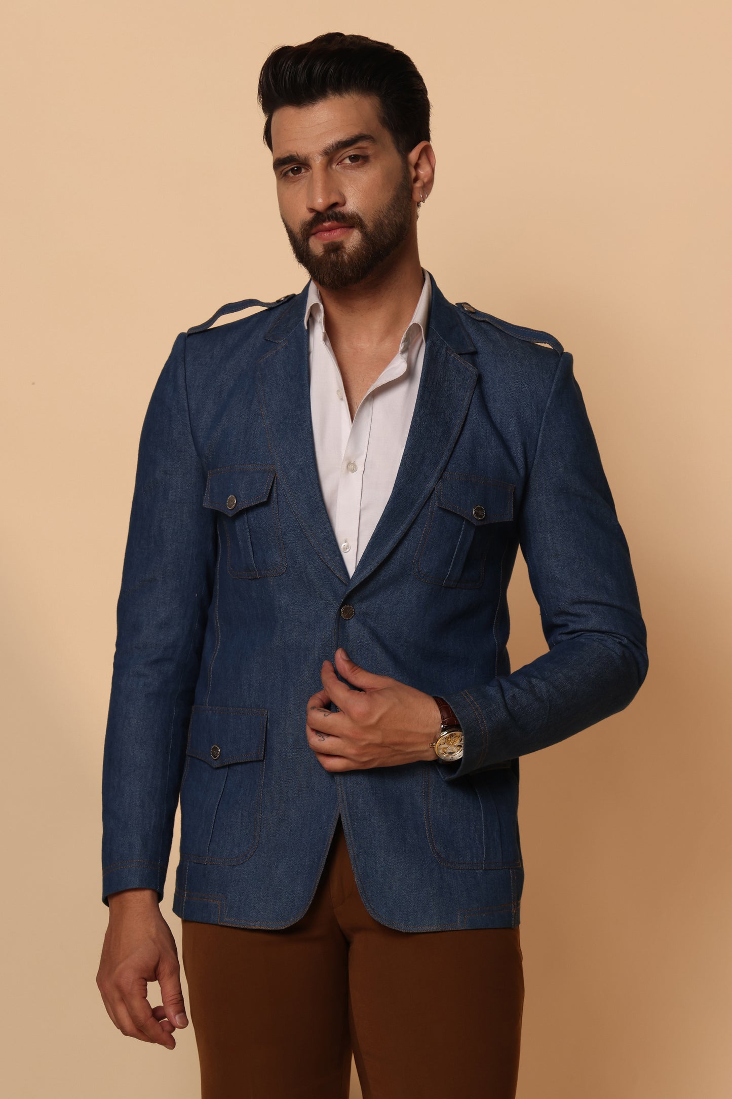 Offkings Rebel Denim Slim Fit Blazer For Me