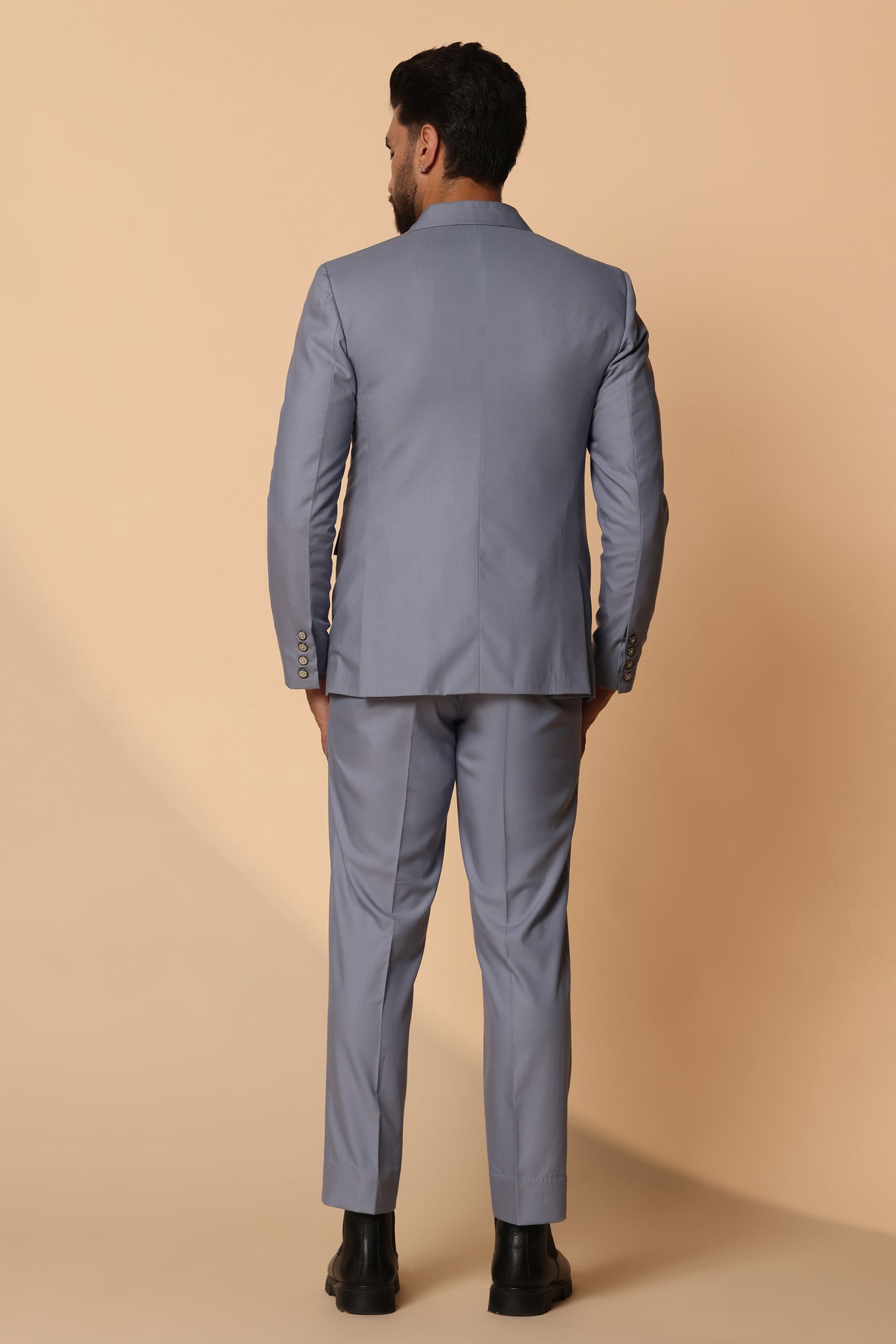 Azure Monarch Italian Fit Men's Single Breasted Three Piece Suit